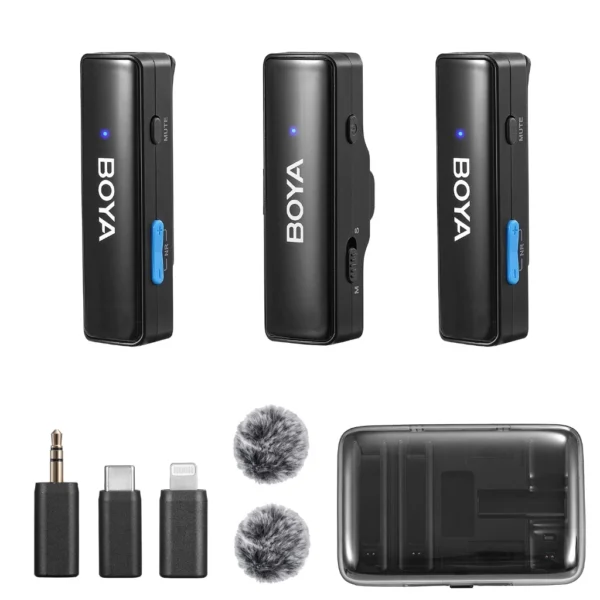 Wireless Lavalier Microphone System with Charging Case