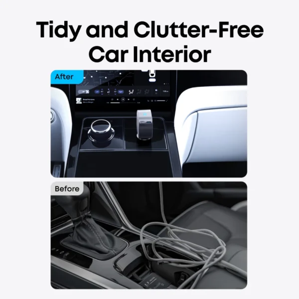 Nano Car Charger 75W with Retractable USB-C Cable