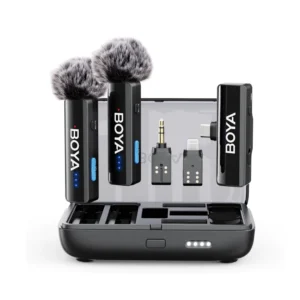 Dual Wireless Lavalier Microphone with Charging Case